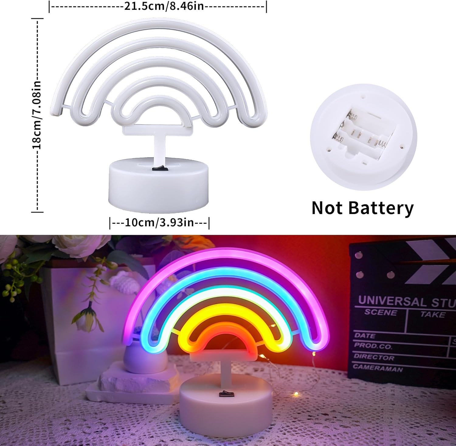Free Standing Rainbow Neon Sign